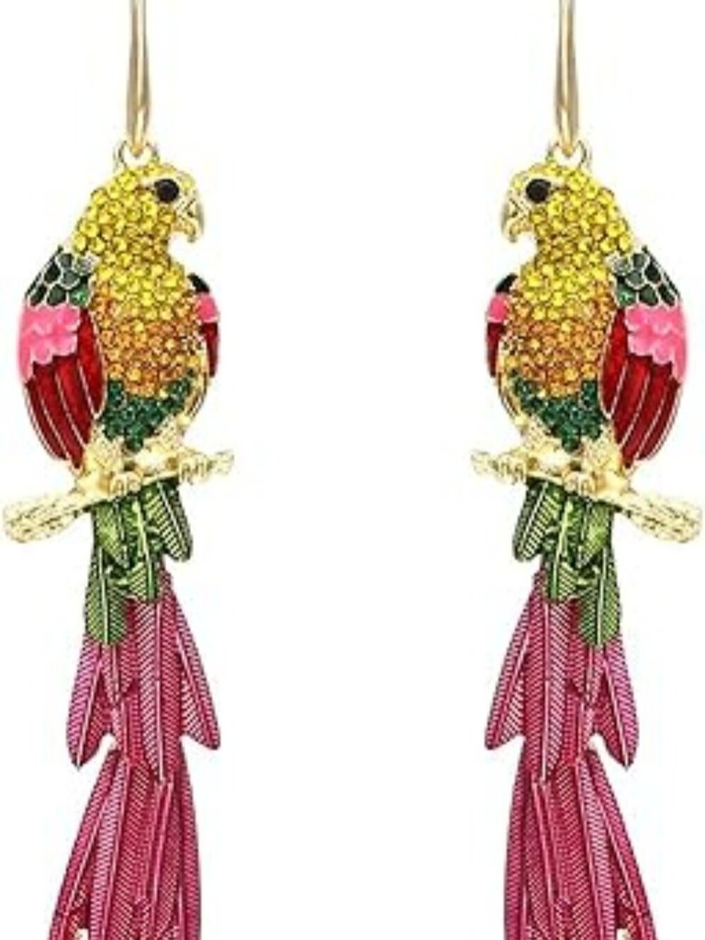 Parrot Dangle Earrings Shining Rainbow‎ Rhinestone Drop Earrings Bohemian